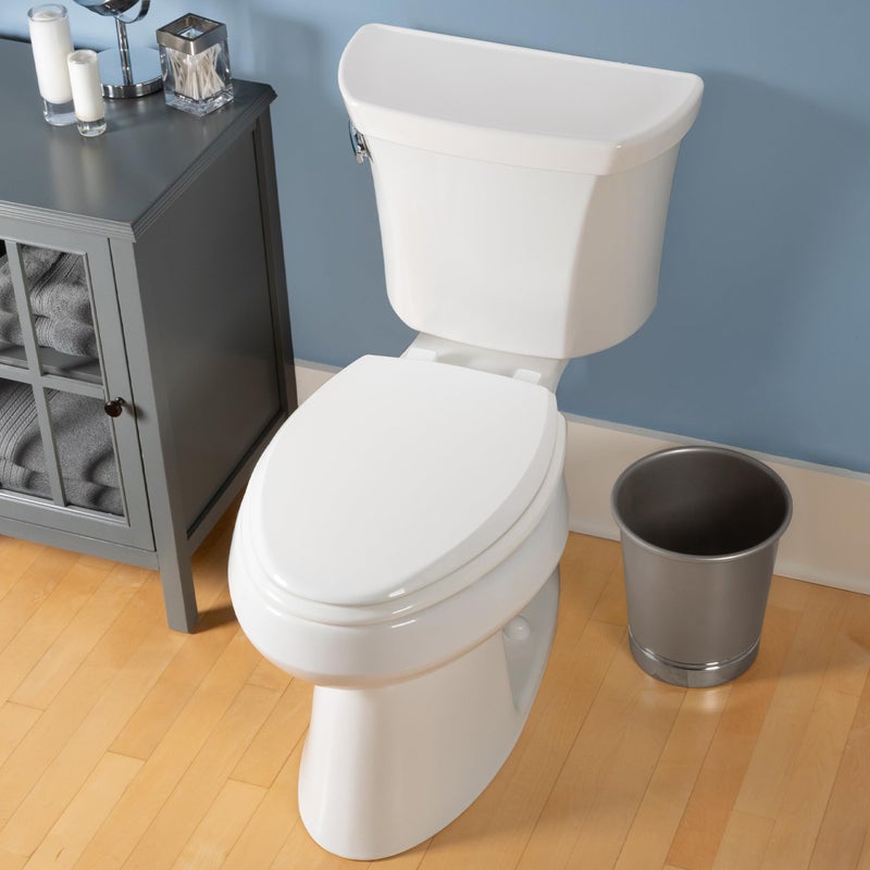 Mayfair Cassel Slow Close Toilet Seat, Easy Clean, Non Slip Premium Wood Seat, Easy Install, Made in USA, Round, White - Image 3